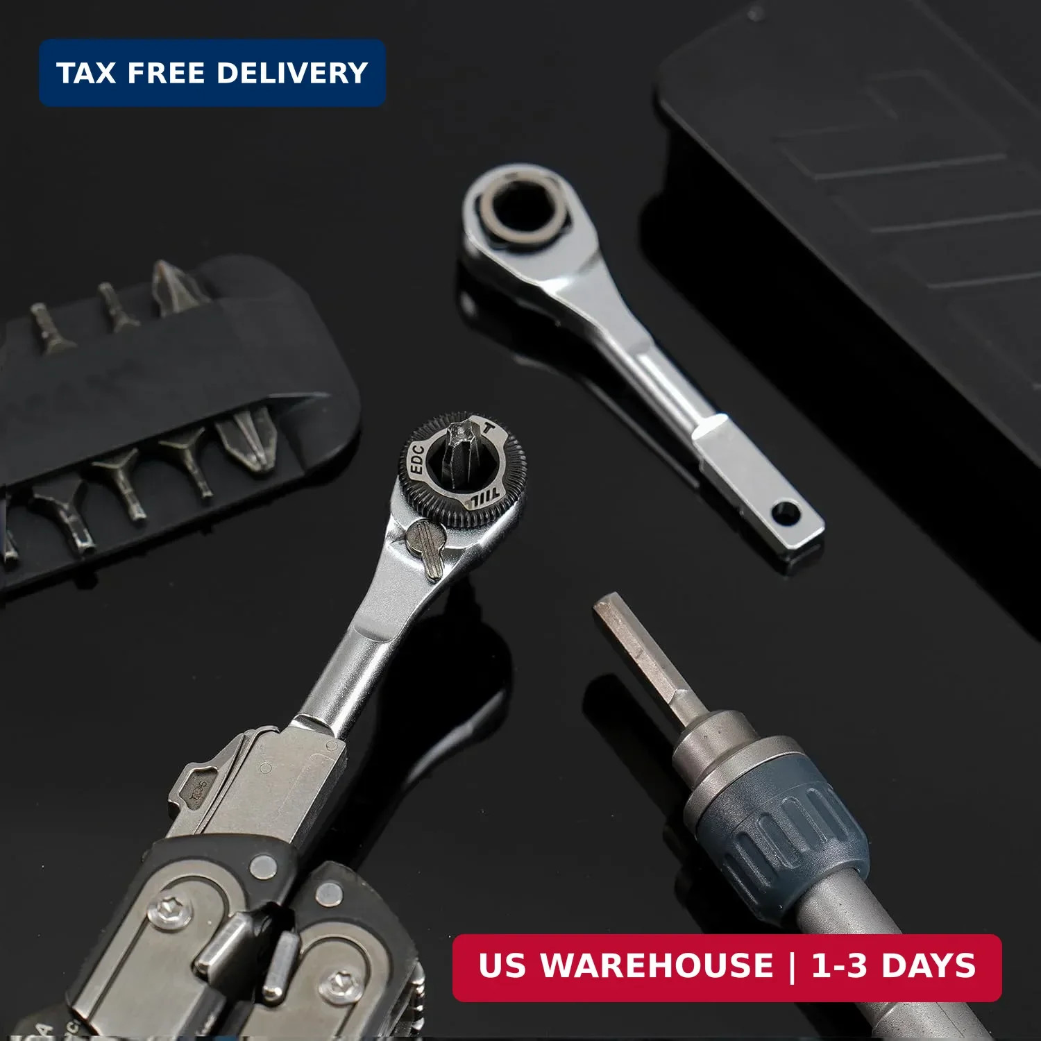 711L EDC Ratchet Wrench for Leatherman Multitools MK2 – Compact Flat End Screwdr
