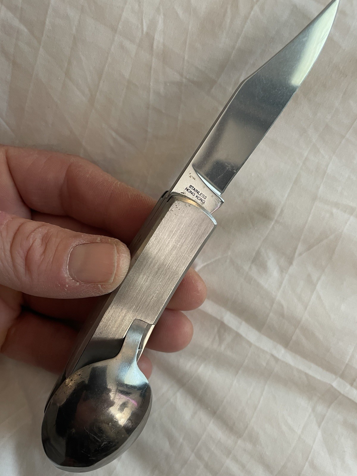 KA-BAR Model 1300 Stainless Steel Multi-Tool Knife Fork Spoon w/ Sheath – Great