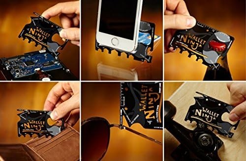 Authentic WALLET NINJA 18 Tools in 1 Flat Multi Tool, Fits in Wallet