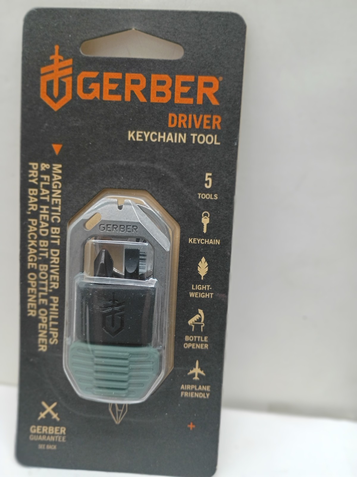 Gerber Magnetic Bit Driver Keychain Airplane Friendly 5 in One Multi-Tool NEW