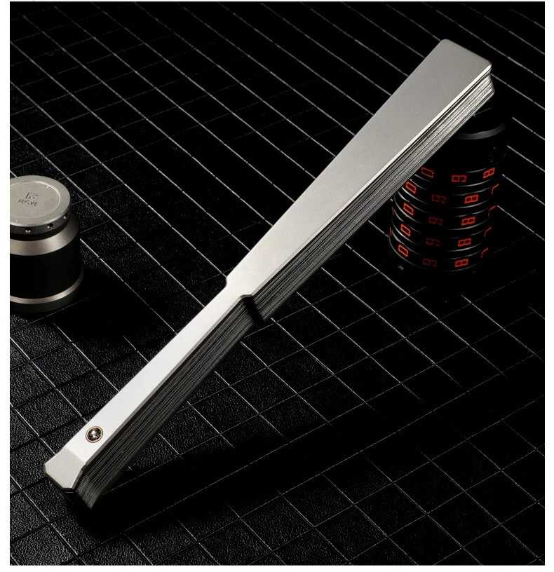 Titanium Alloy Folding Fan Chinese Style Metal Kung Fu Fan Tai Chi Fan
