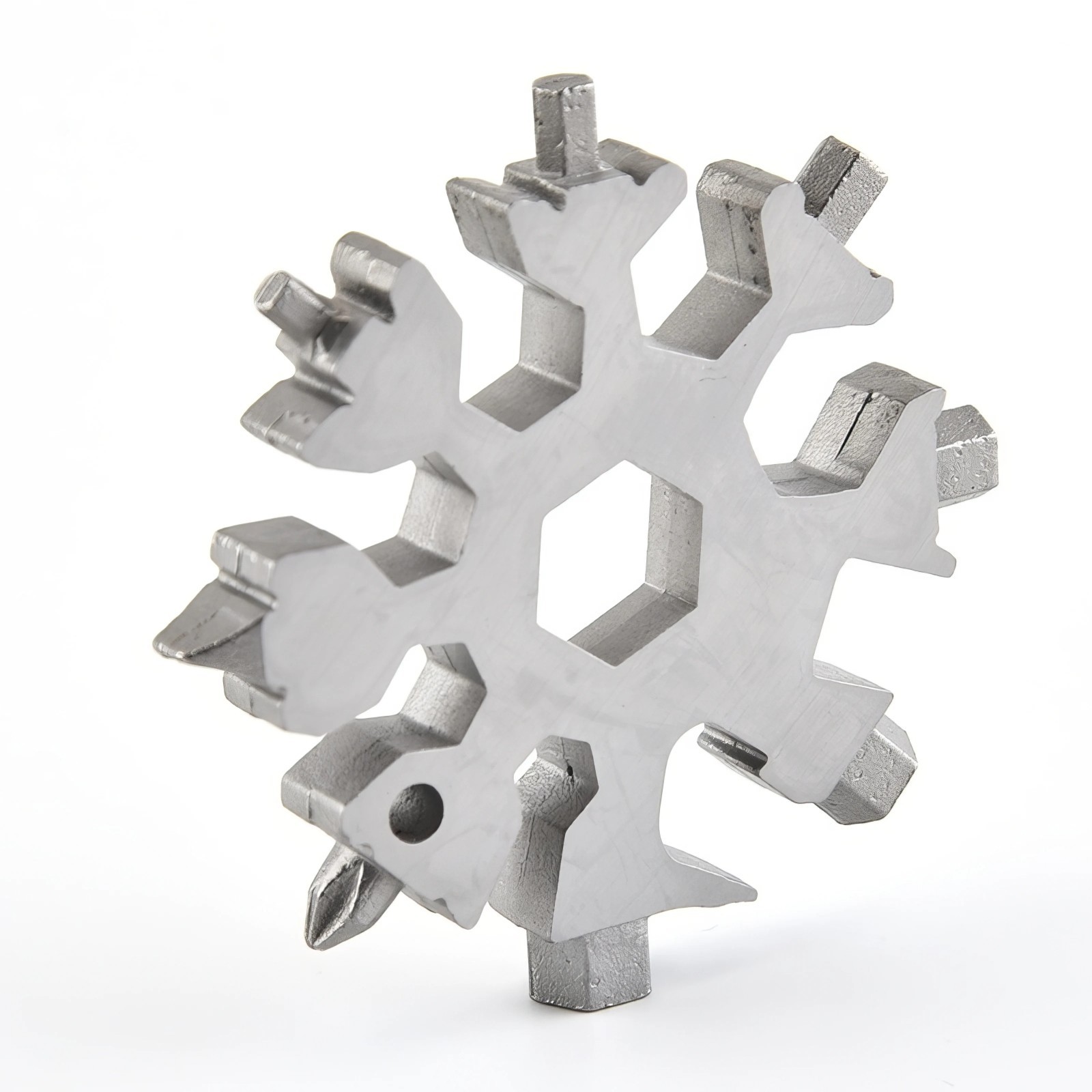 Multi Tool Snowflake Stainless Steel Wrench Bottle Opener Keychain Camping Gear