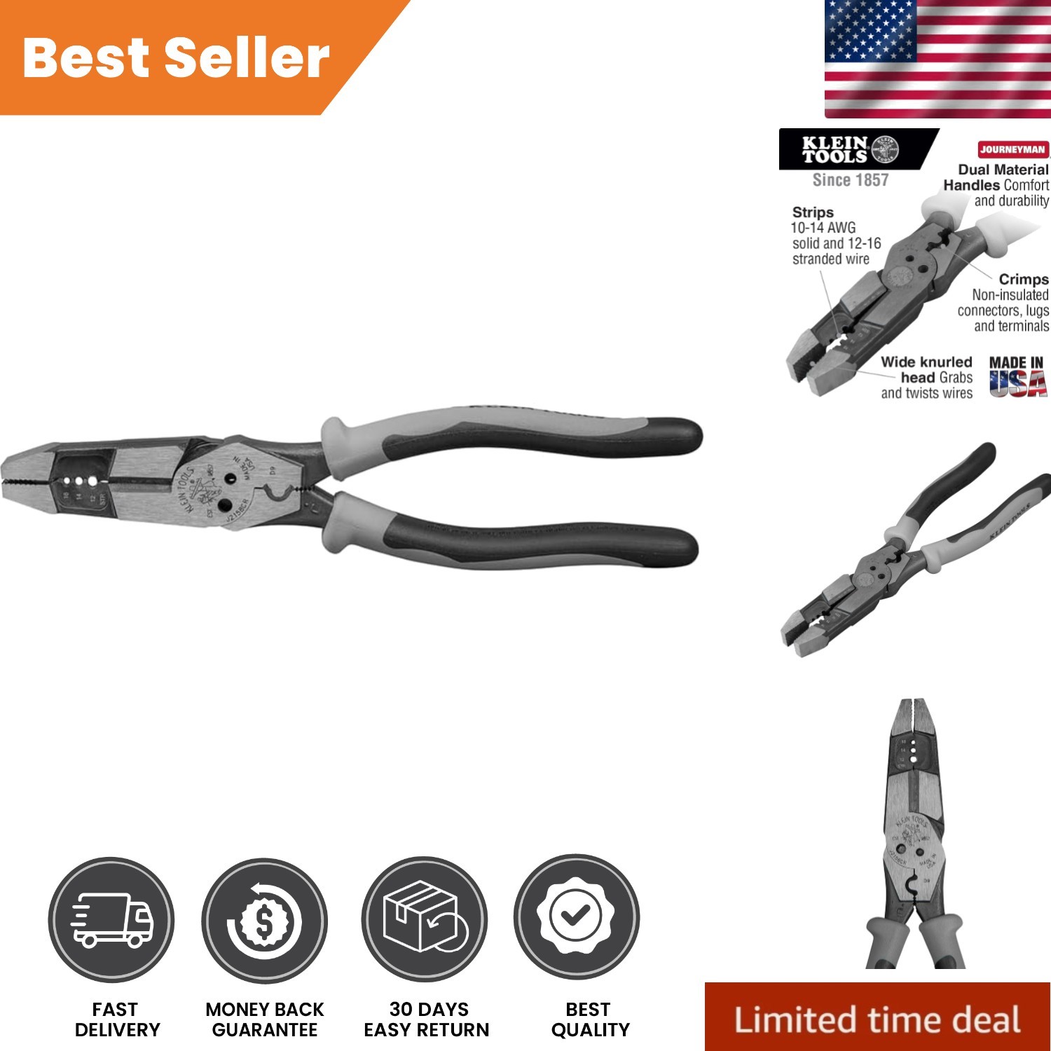 Compact 8-Inch Hybrid Pliers – Complete Electrical Solution in Your Hand