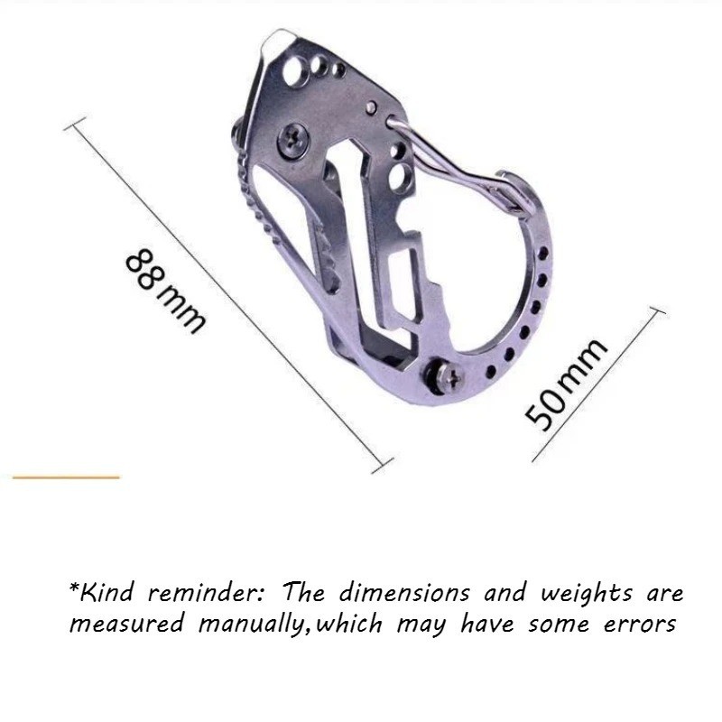 Stainless Multi Tool EDC Pocket Survival Carabiner Screwdriver Keychain Wrench**