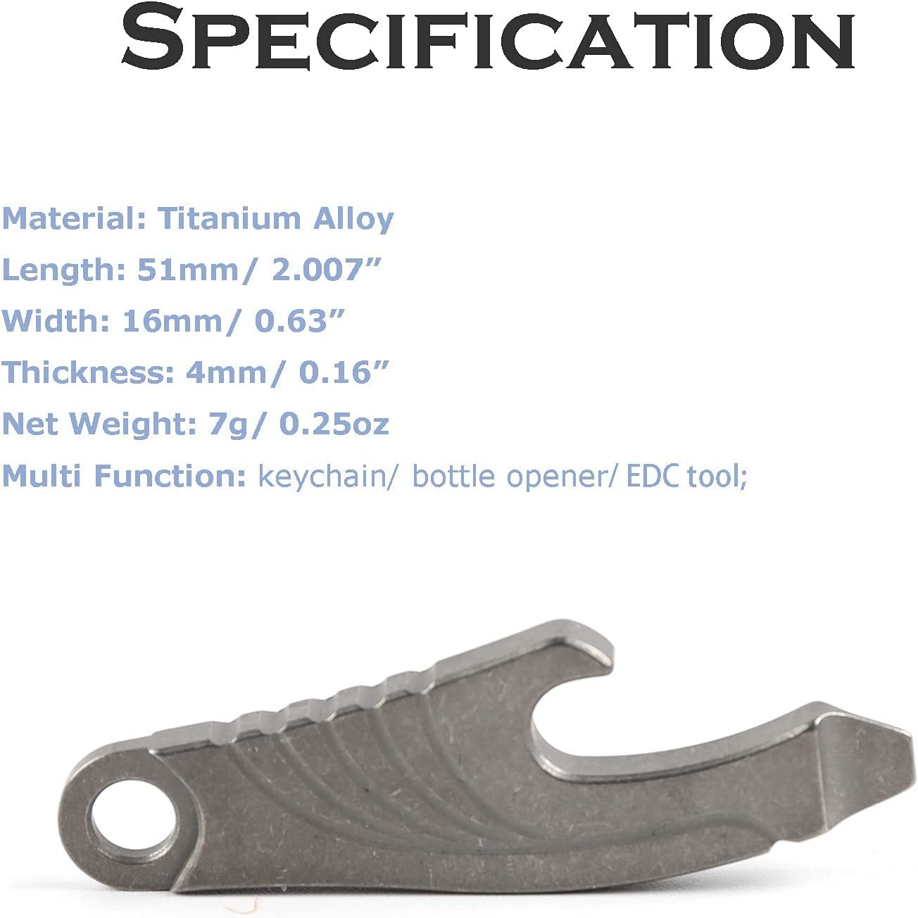 Titanium Mini Pry Bar Multi Tool with Bottle Opener Screwdriver Tool and