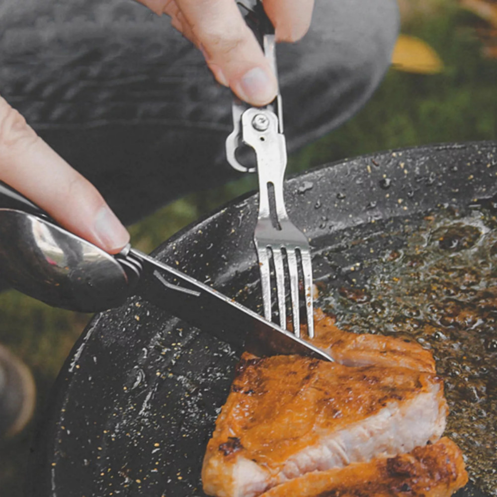 5 in 1 Reusable Spork Spoon Camping Bottle Opener Utensil Camping Silverware