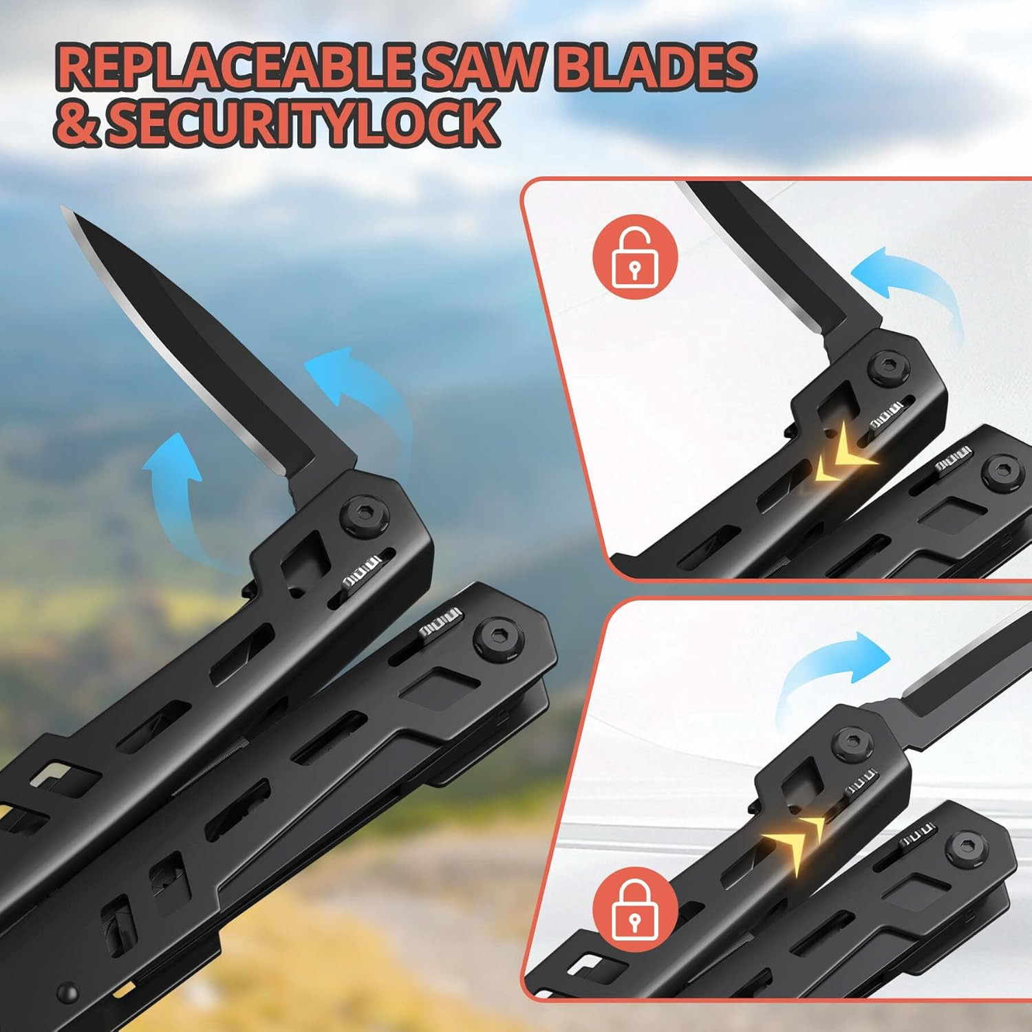 Multitool 17-In-1 Stainless Steel Multi Tool with Pocket Knife Needle Nose Plier