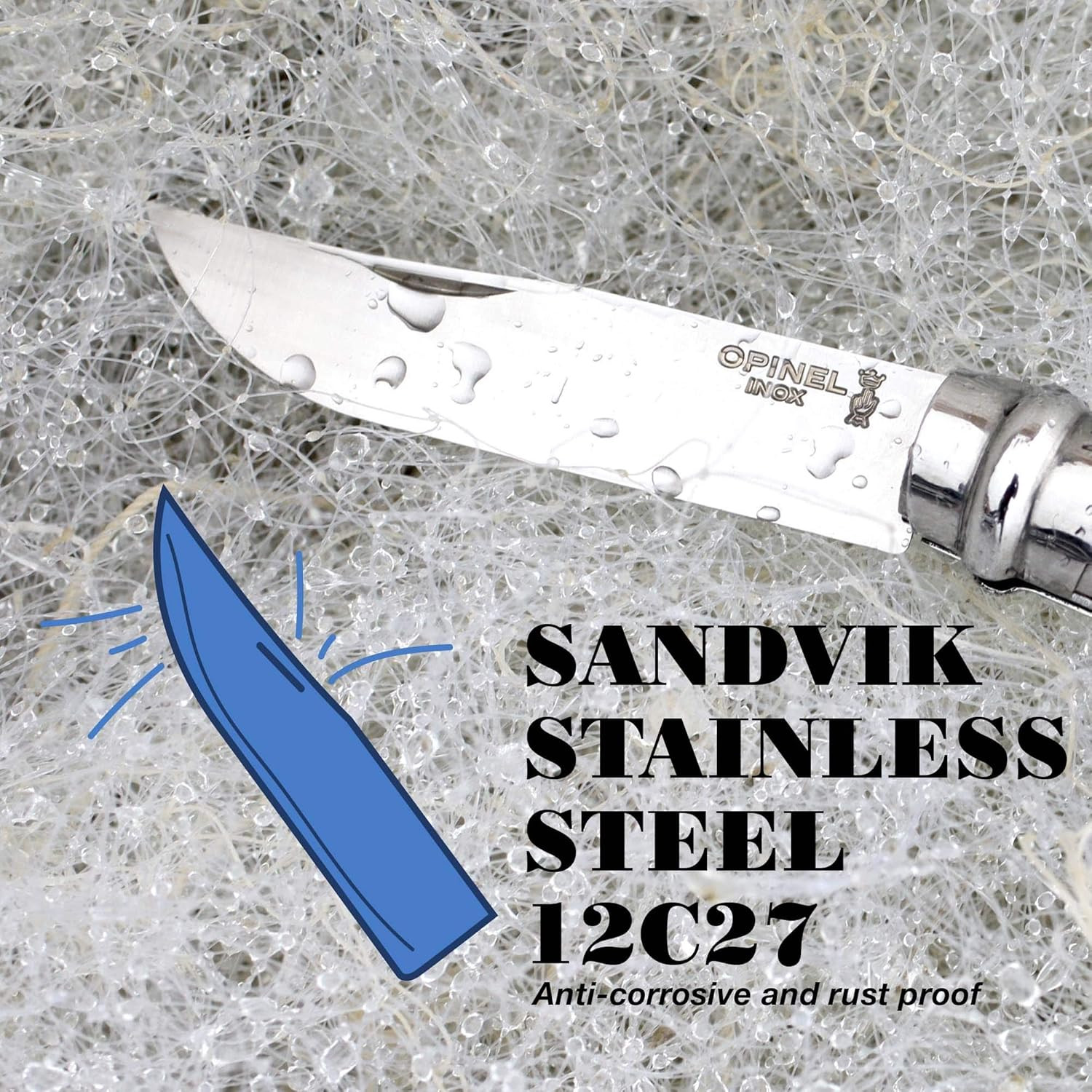 OPINEL No. 08 Stainless Steel Alpine Sheath Box Set, INOX Number 8 Stainless Ste