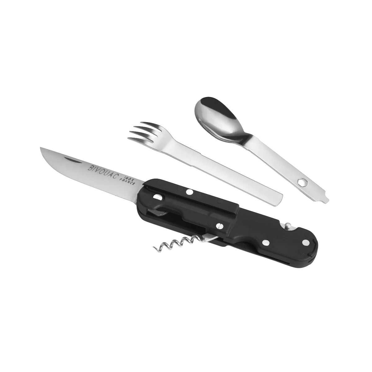 TB Outdoor French Army Camp Multitool Knife Small Blade Black ABS Handle TBO092