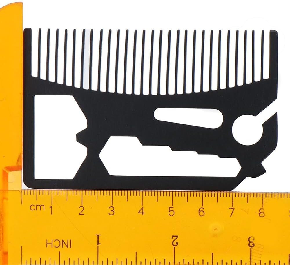 Multifunctional Utility Credit Card Size Comb, Multi Tool Bottle Opener, Stainle