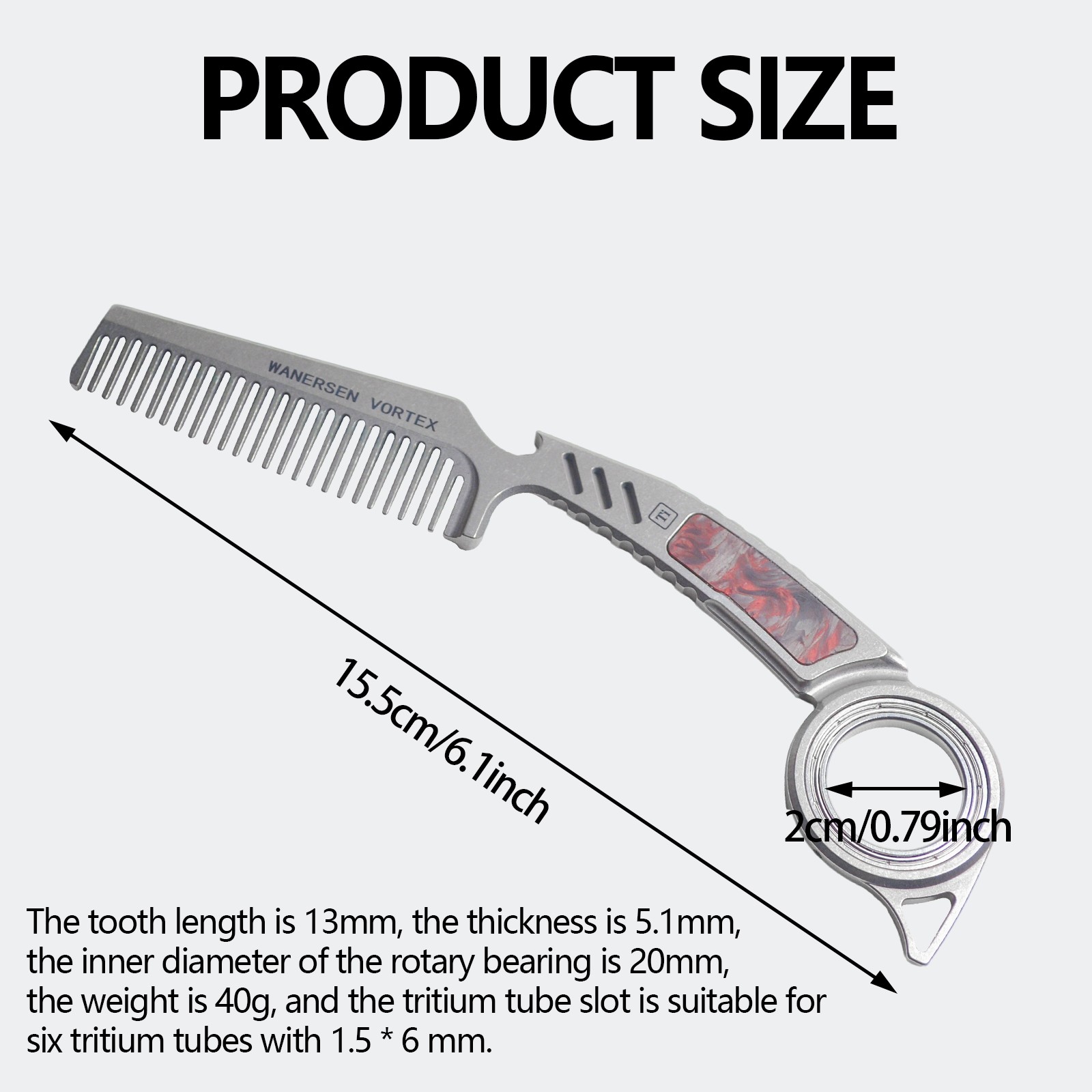 TC21 Titanium alloy Comb EDC Tool Anti-static – Storage bag