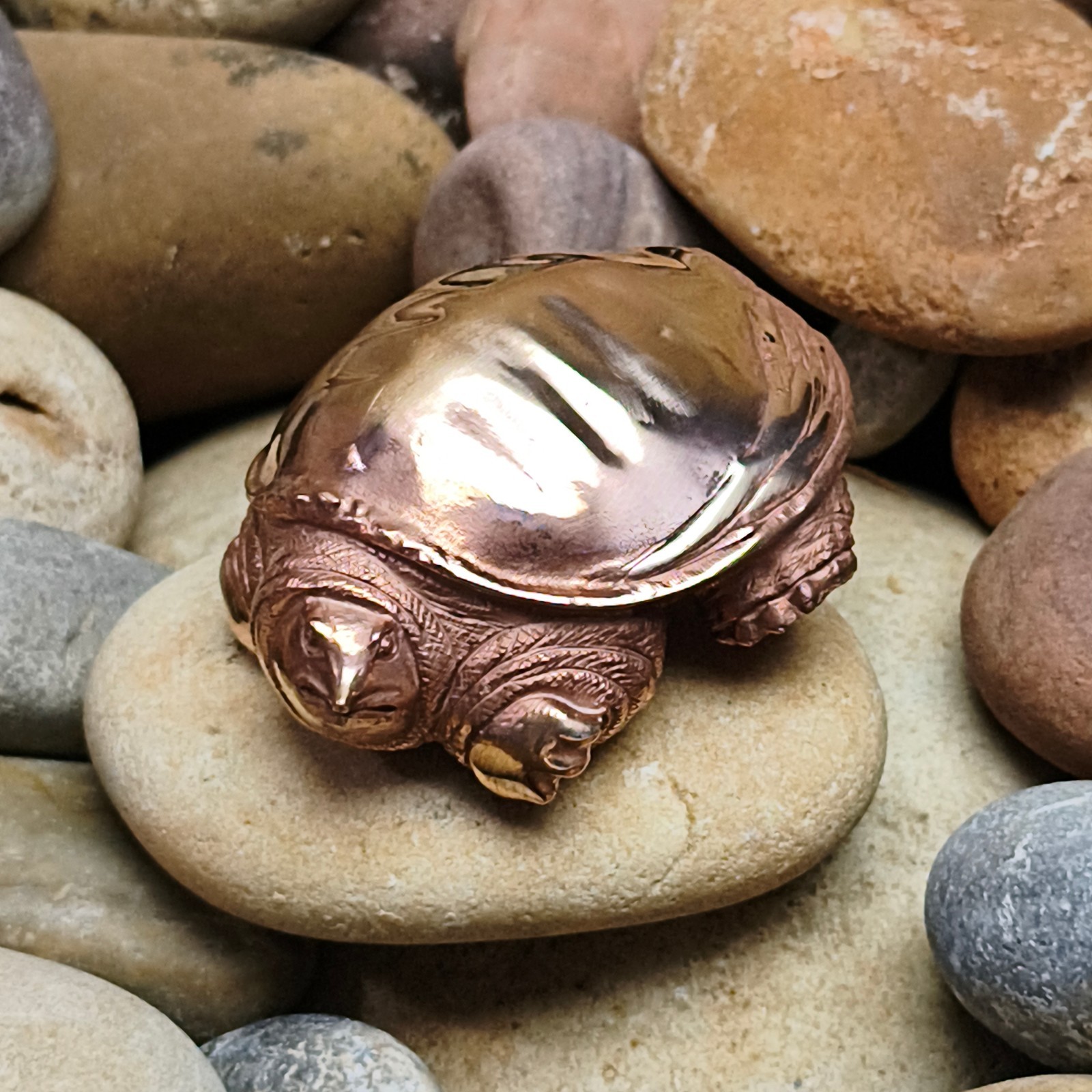 Purple pure Copper Soft-shelled turtle ornament Solid Artistic handcraft statue