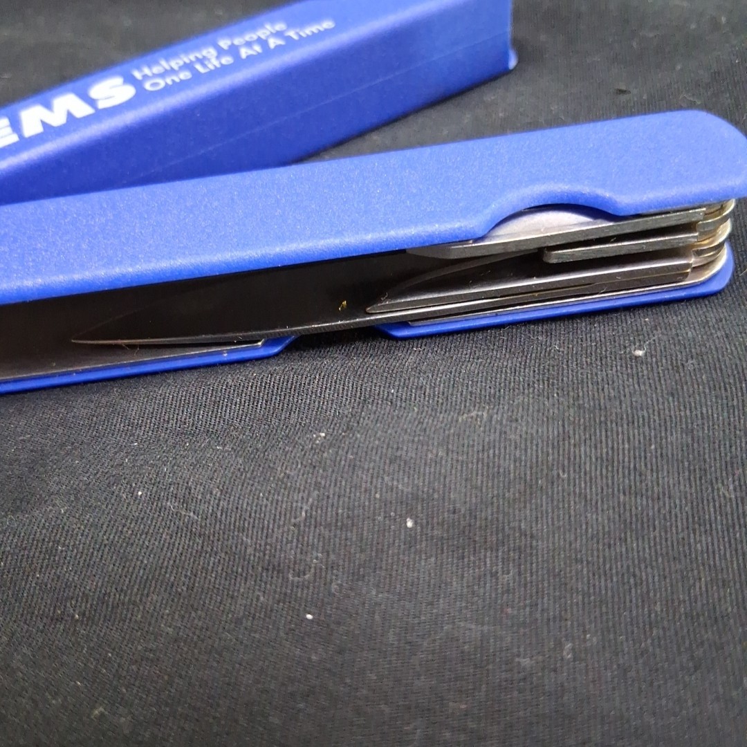 Vintage EMS Advertising 4″ Blue Needle Nose Pliers Multi-Tool & Case