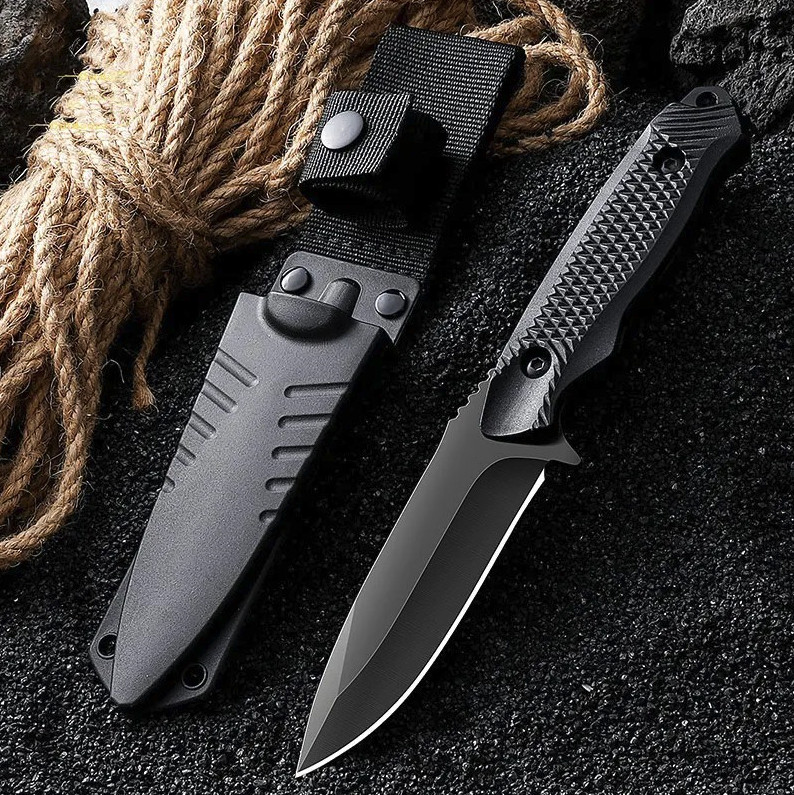 1pc Stainless Steel Sheath Pocket Knife High Hardness Outdoor BBQ Tool – NEW