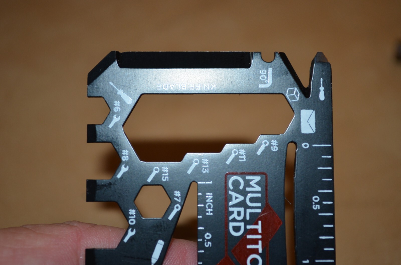 Wallet Size Multi Survival Tool Metal Thin Small Black Paint Hunting Camping