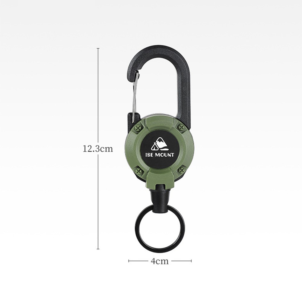 Keychain with Retractable Steel Cord and Multitool Carabiner Attachment