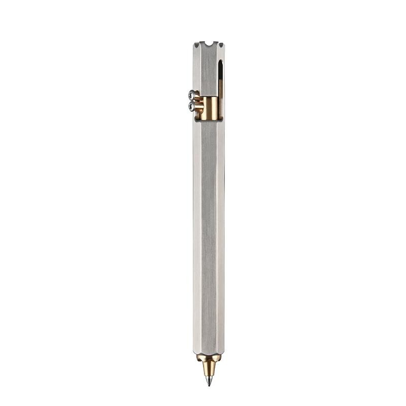 1pc Hexagonal Stainless Steel Tactical Pen Multi Tool Glass Breaker Writing Edc