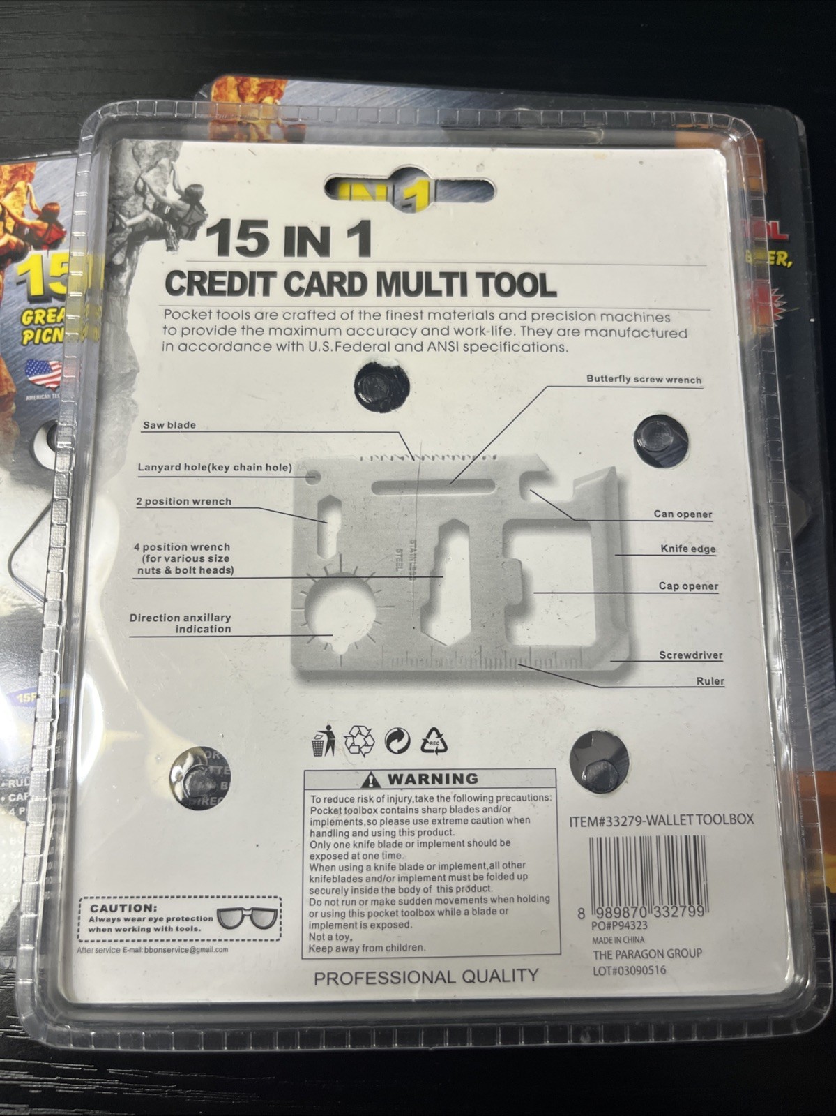 3 BENZEN TOOLS 15 in 1 CREDIT CARD MULTI TOOL POCKET SIZE (New In Package)