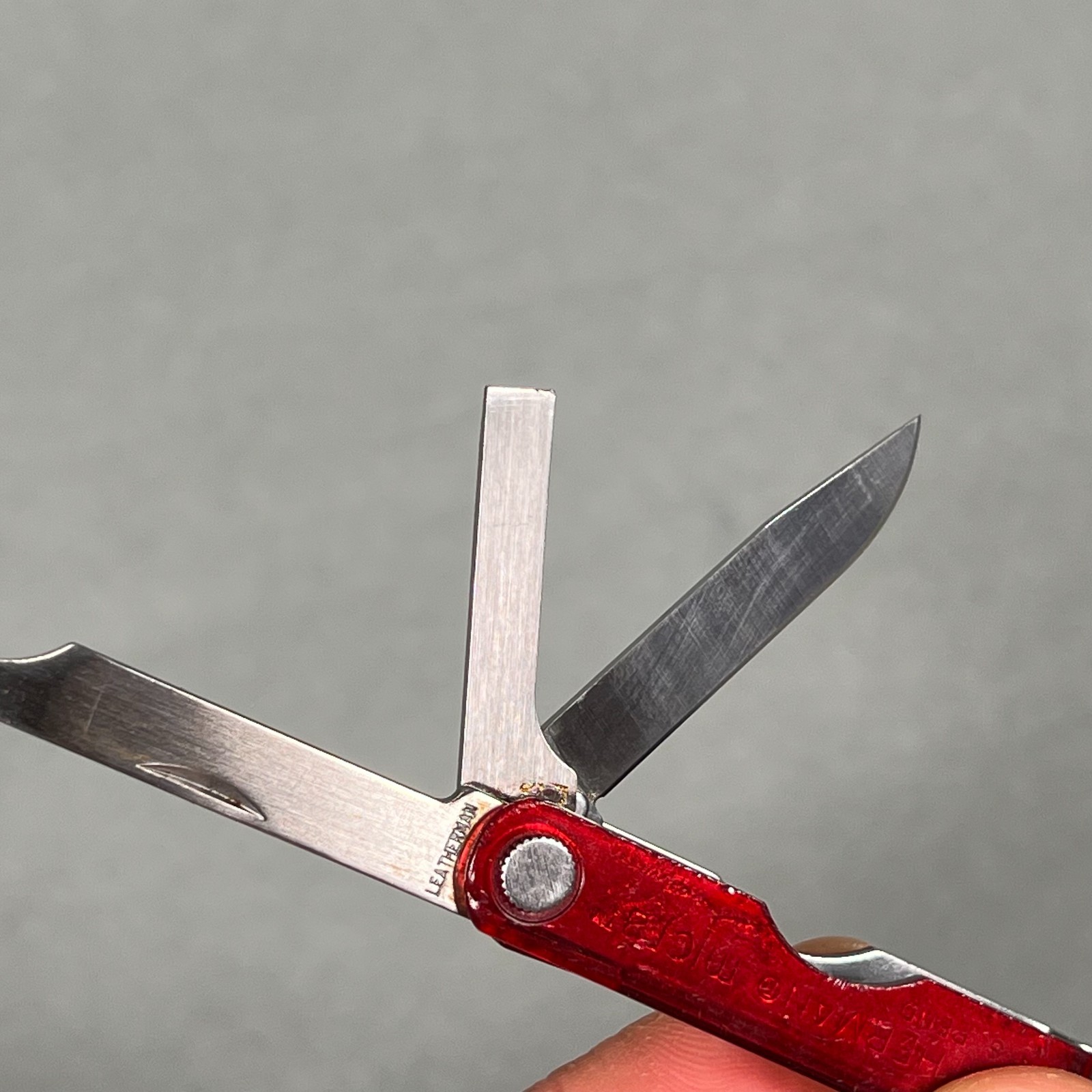 RARE Leatherman Micra Translucent Red Polycarbonate Keychain Multi-Tool USA