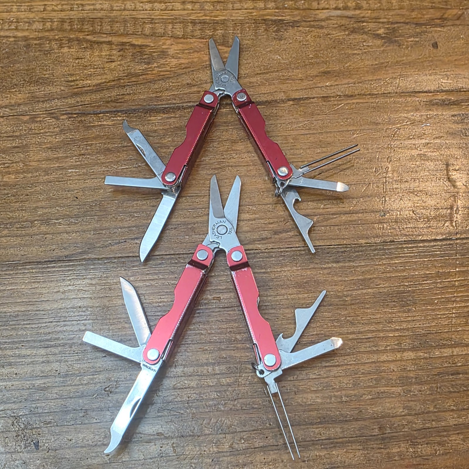 Leatherman Micra Multi Tools – Stainless Steel – USA – Lot Of 2 – RED COLOR