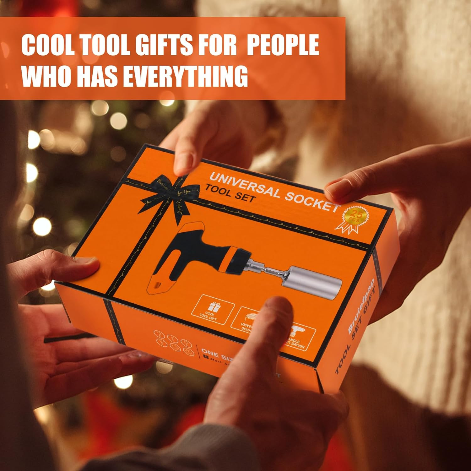 Universal Socket Tool Set, Stocking Stuffers for Men Gifts for Men,Ratcheting Sc