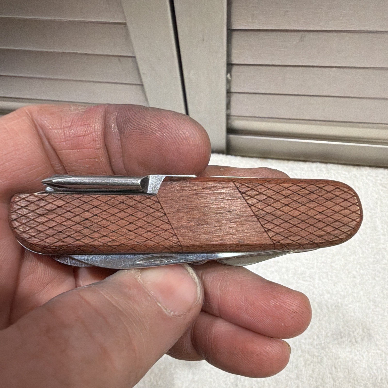 Winchester 11-in-1 Stainless Multi-Tool Pocket Knife Wood Handle Saw Scissors
