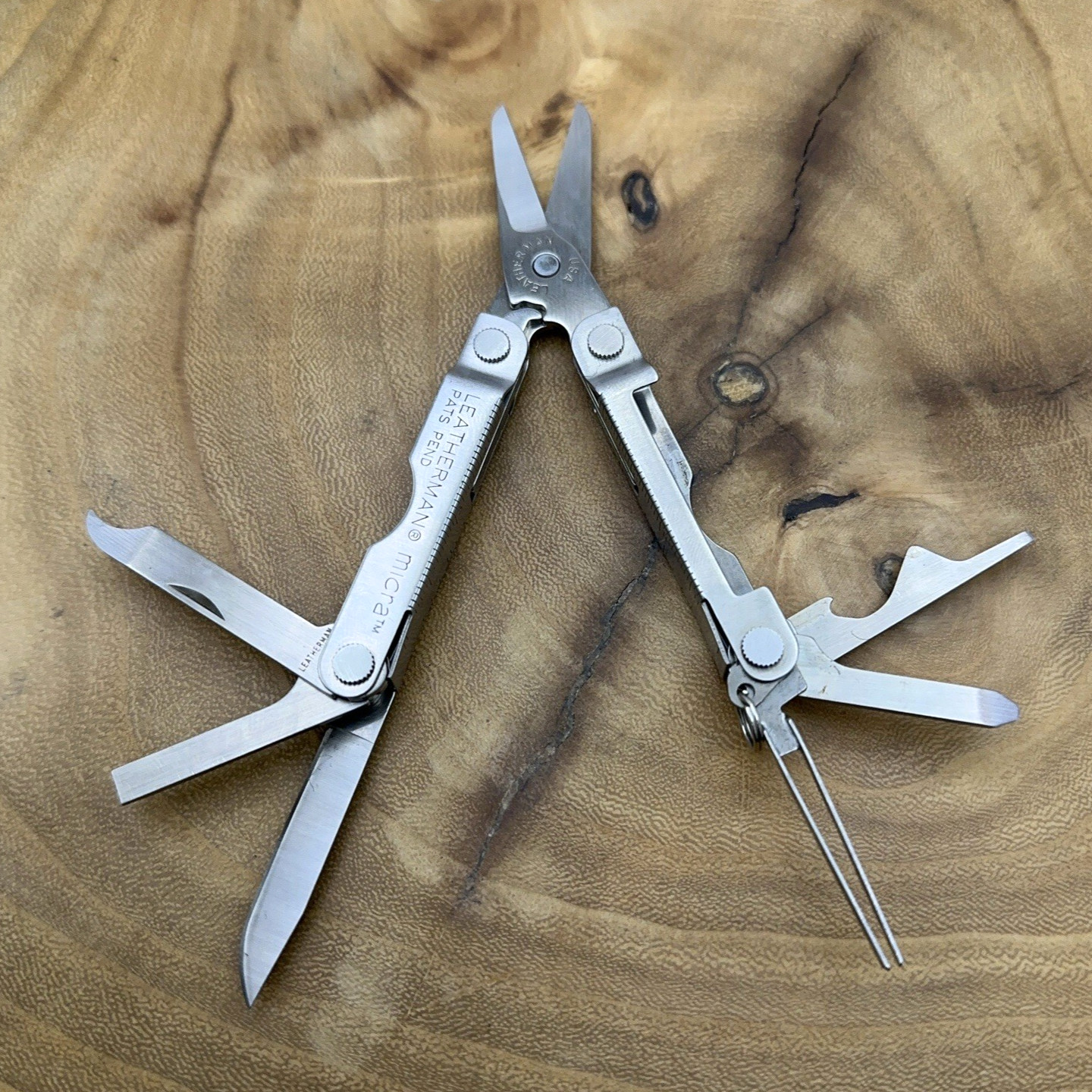 1 Leatherman Micra Stainless Mini Multitool Knife, Stainless Dated 08/99 *READ*