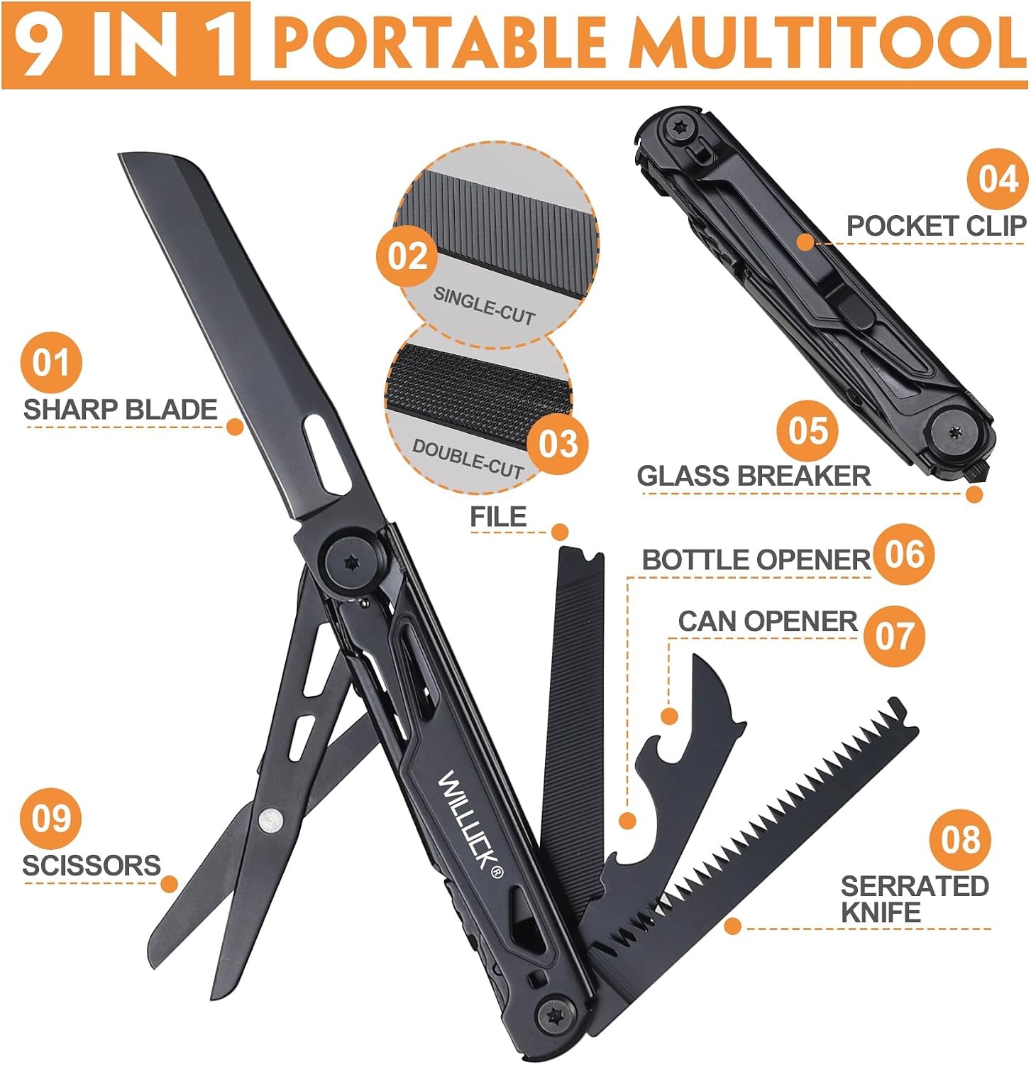 EDC Multitool Pocket Knife Camping Gift for Men