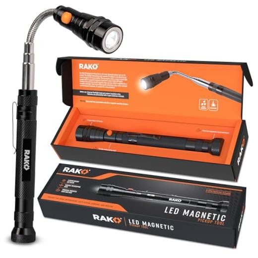 Gifts for Men – Telescoping Magnet with LED Flashlight Magnetic Pickup Tool