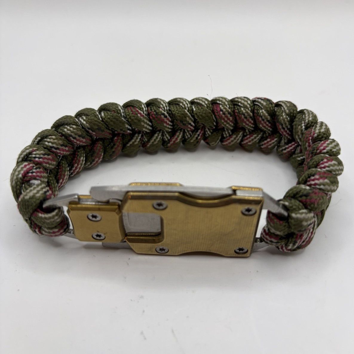 Paracord Multi-Tool Survival Bracelet Knife & Bottle Opener Camouflage 9 Inch