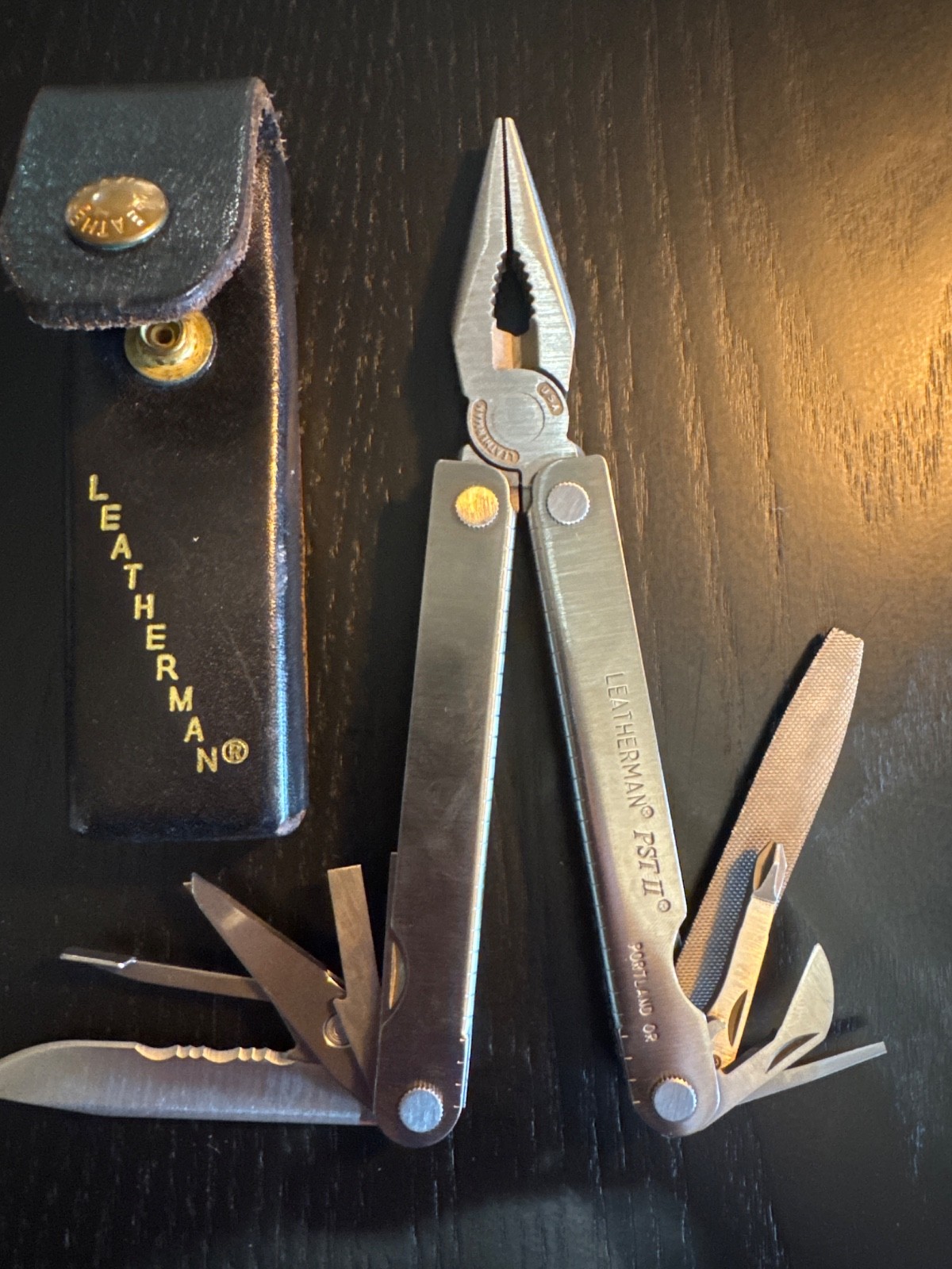 Vintage Leatherman PST II Multi Tool W/ Leather Sheath ~ 1993 Date Code