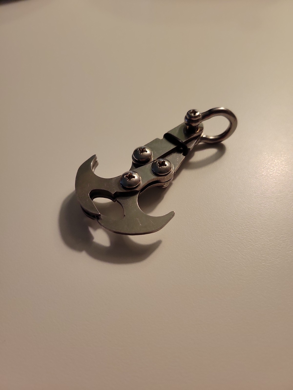 EDC 1 PC Small Stainless Steel Keychain Grab Hook Grass Claw Folding Anchor