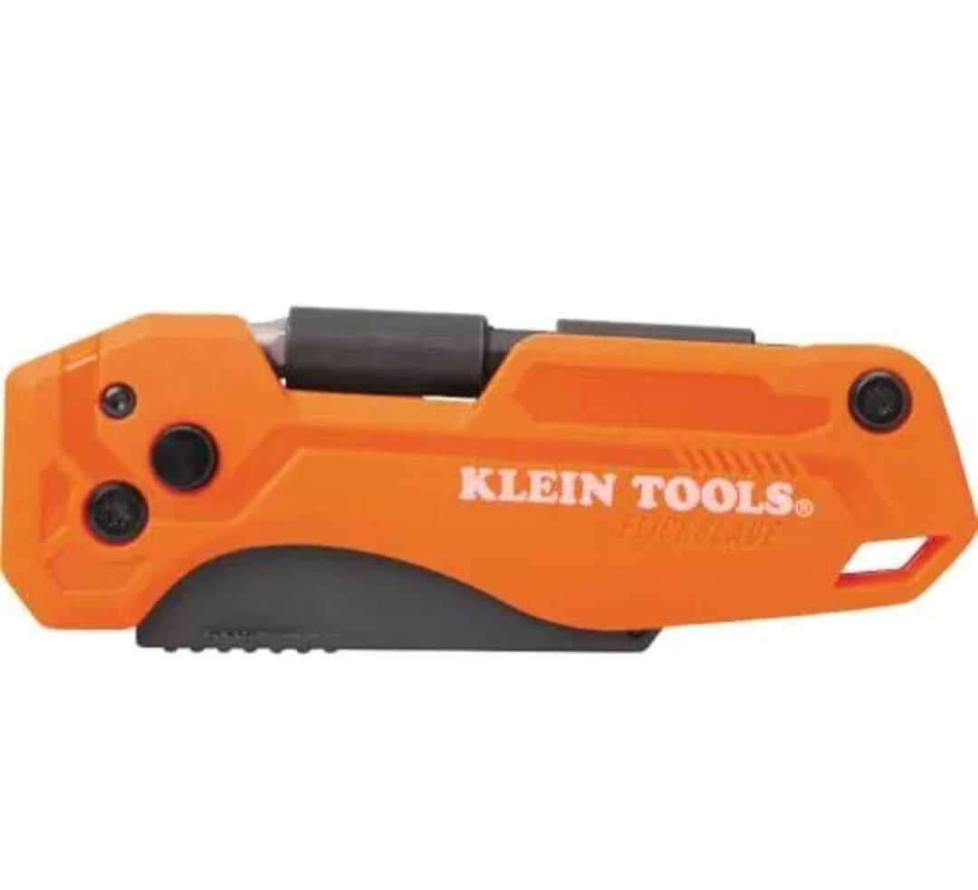 Klein Tools Folding Utility Knife with Driver Lock Blade Pocket Tool Orange