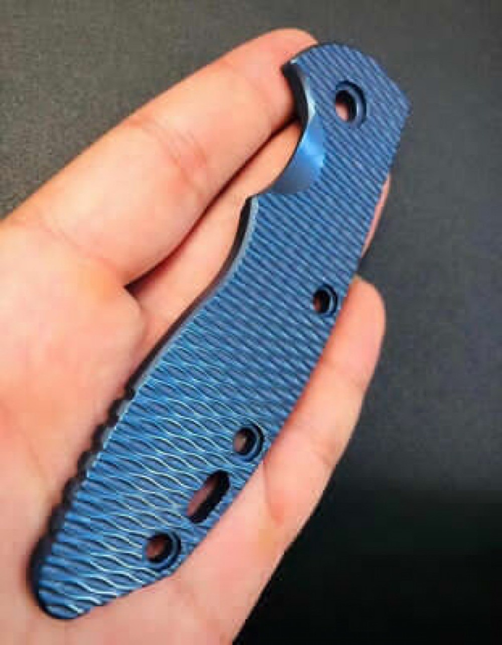 Blue Wave Pattern TC4 Handle Scale for Rick Hinderer XM18 3.5”