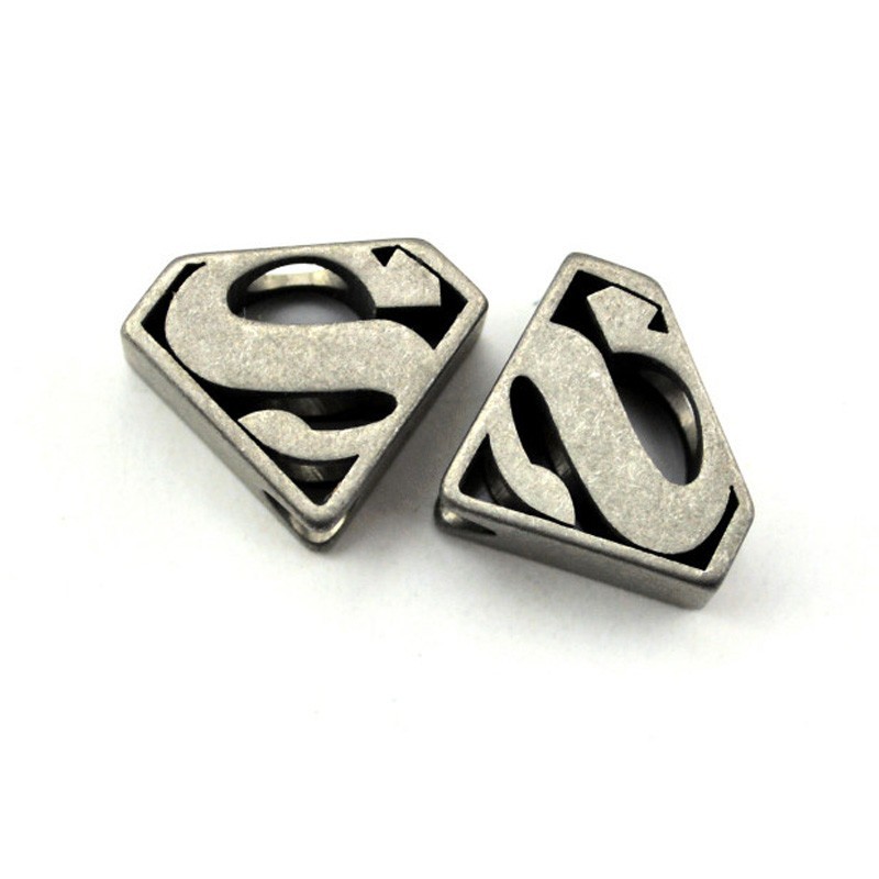 Letter S Shield Metal Knife Lanyard Bead EDC Zipper Pull Charm