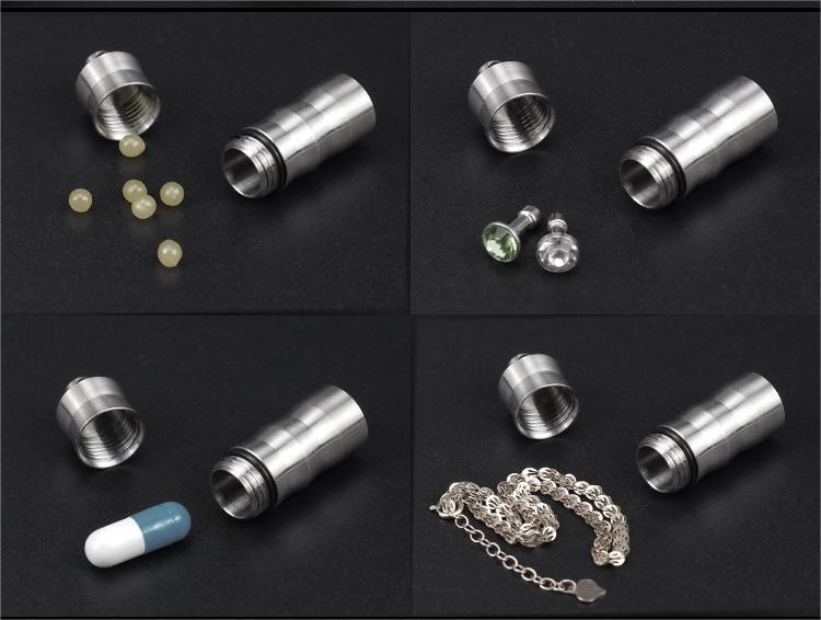 EDC Titanium Pill Case Container Portable Waterproof Box Keychain Pendant