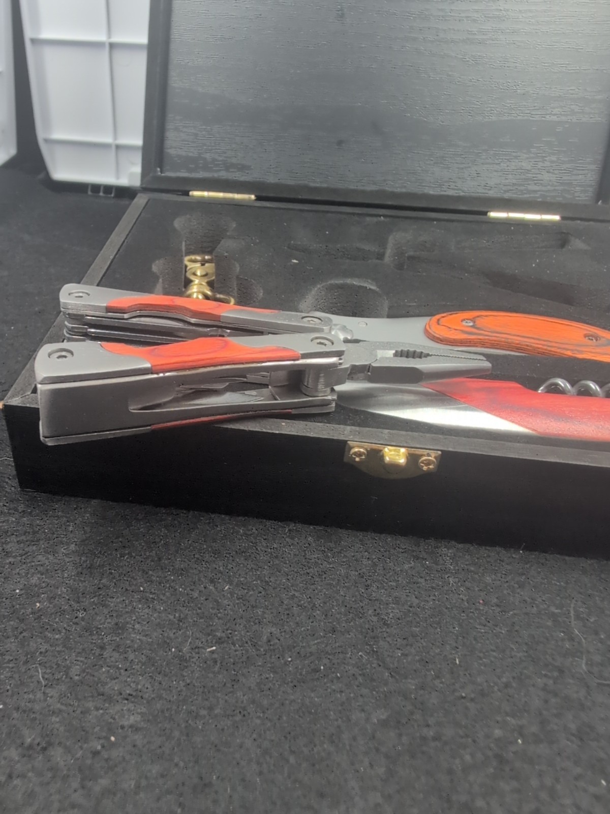 Multi-Tool Gift Set Wood & Stainless Steel Plier Knife Bottle Opener Corkscrew