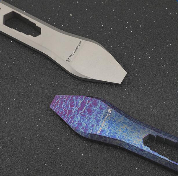 Titanium Pocket Pry Bar Crowbar Outdoor EDC Multi Tools Bottle Opener Wrench