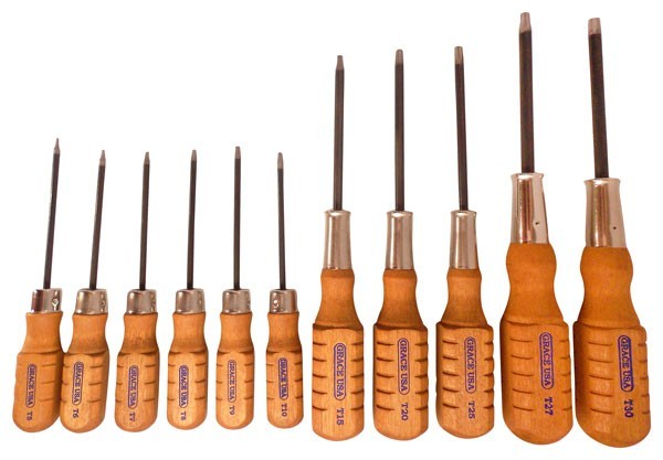 Grace Star Tool Screwdriver Set 11 Pieces Wood Handles – GRSDSTAR11