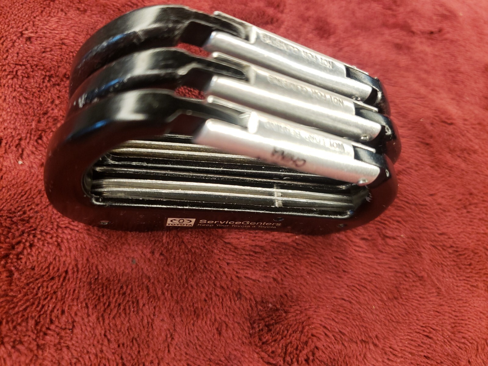 Lot 3 Black Carabiner Multitool with advertising