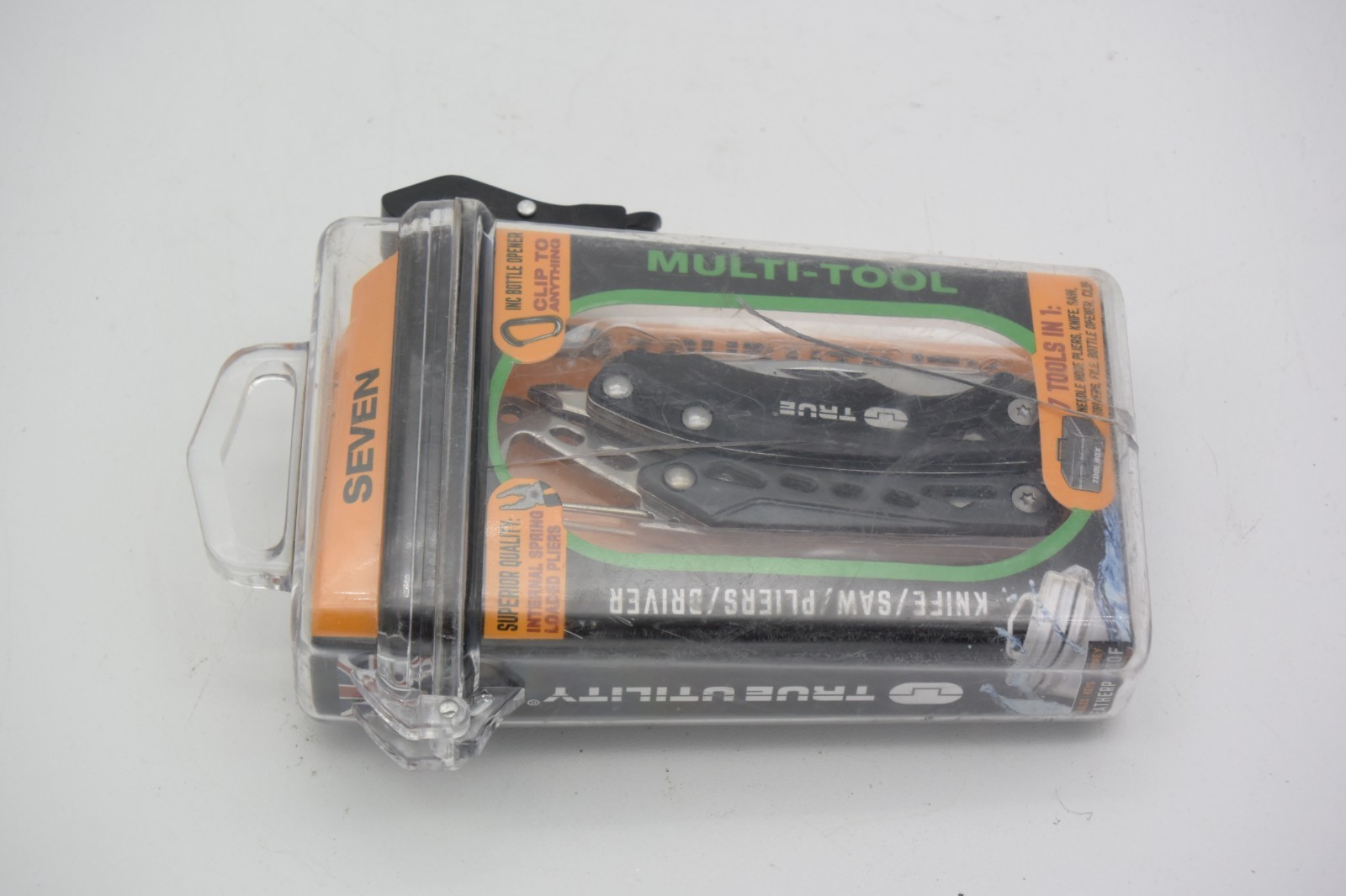 True Utility Seven Multi-Tool 7 in 1 Compact Pocket Knife Quick Release Clip