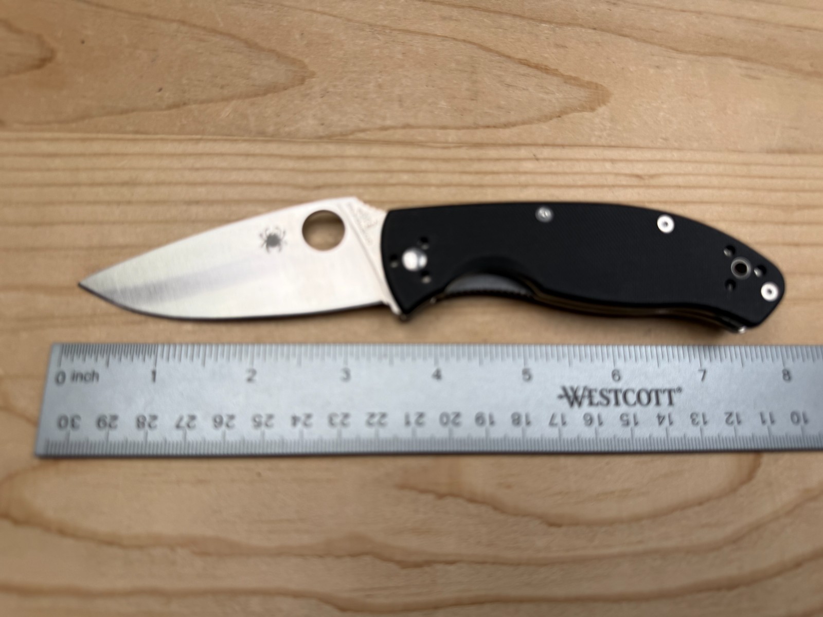 Spyderco Tenacious 8Cr13MoV Straight Edge Black G-10 Blade Folding Pocket Knife