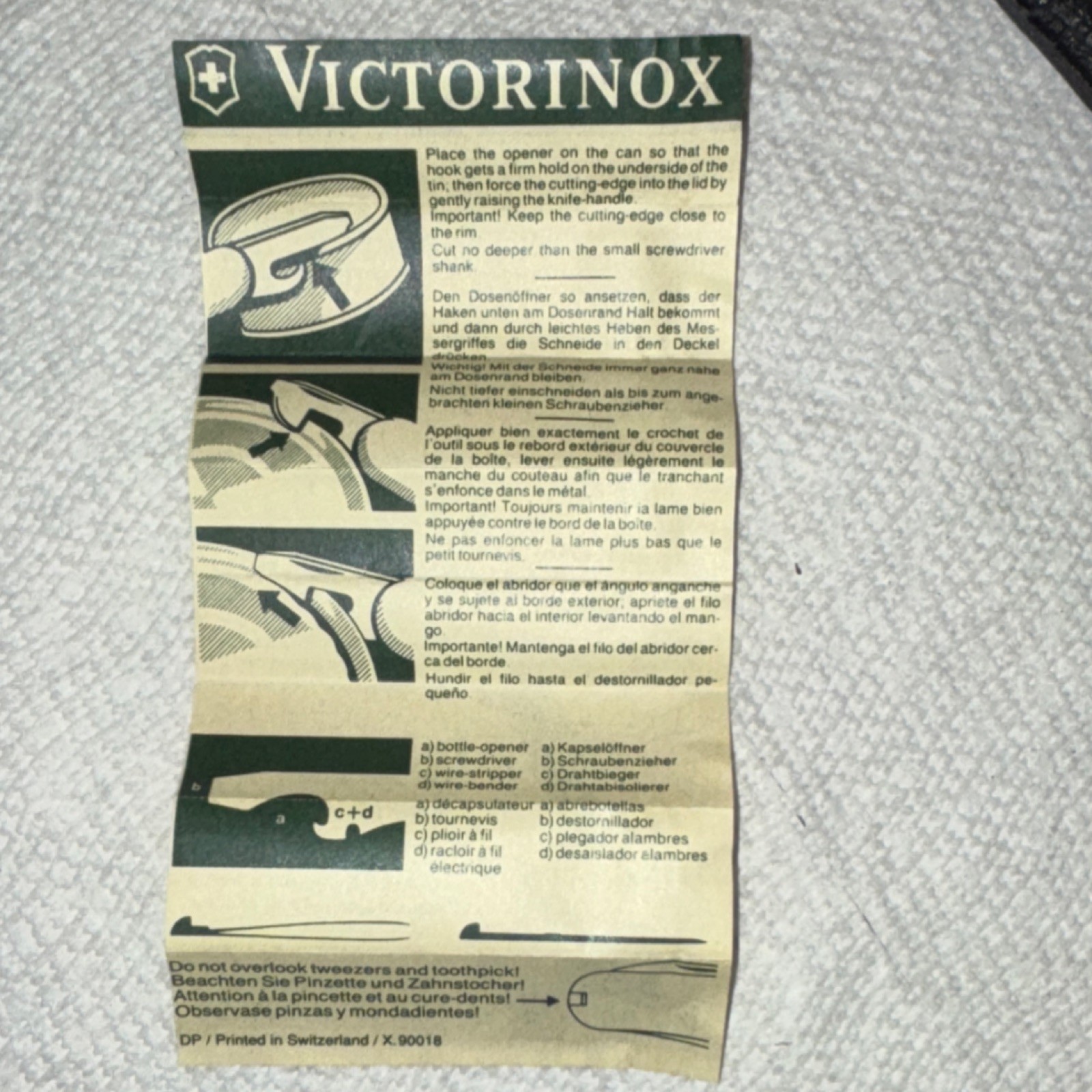 Victorinox Swiss Army Multi-Tool Stainless Steel 9 Tools w/ Case Vintage