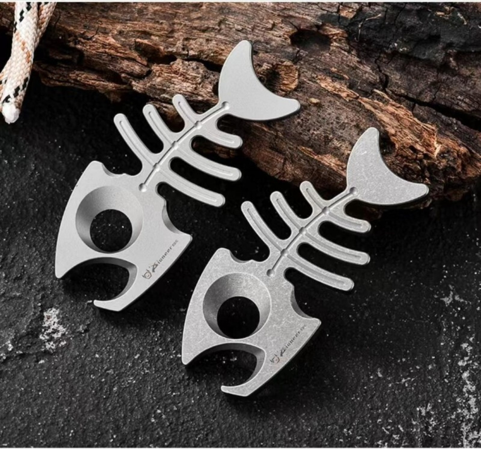 Titanium Alloy Bottle Opener Keychain Necklace Pendant EDC Gift