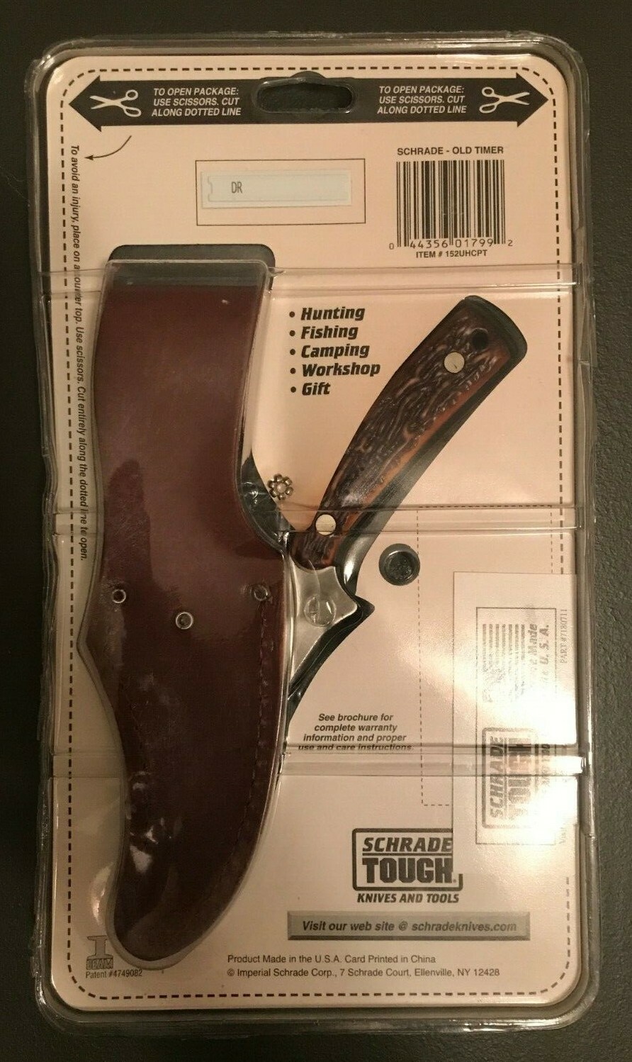 Schrade USA 152UH Uncle Henry Stainless Steel Knife & Leather Sheath (Brand New)