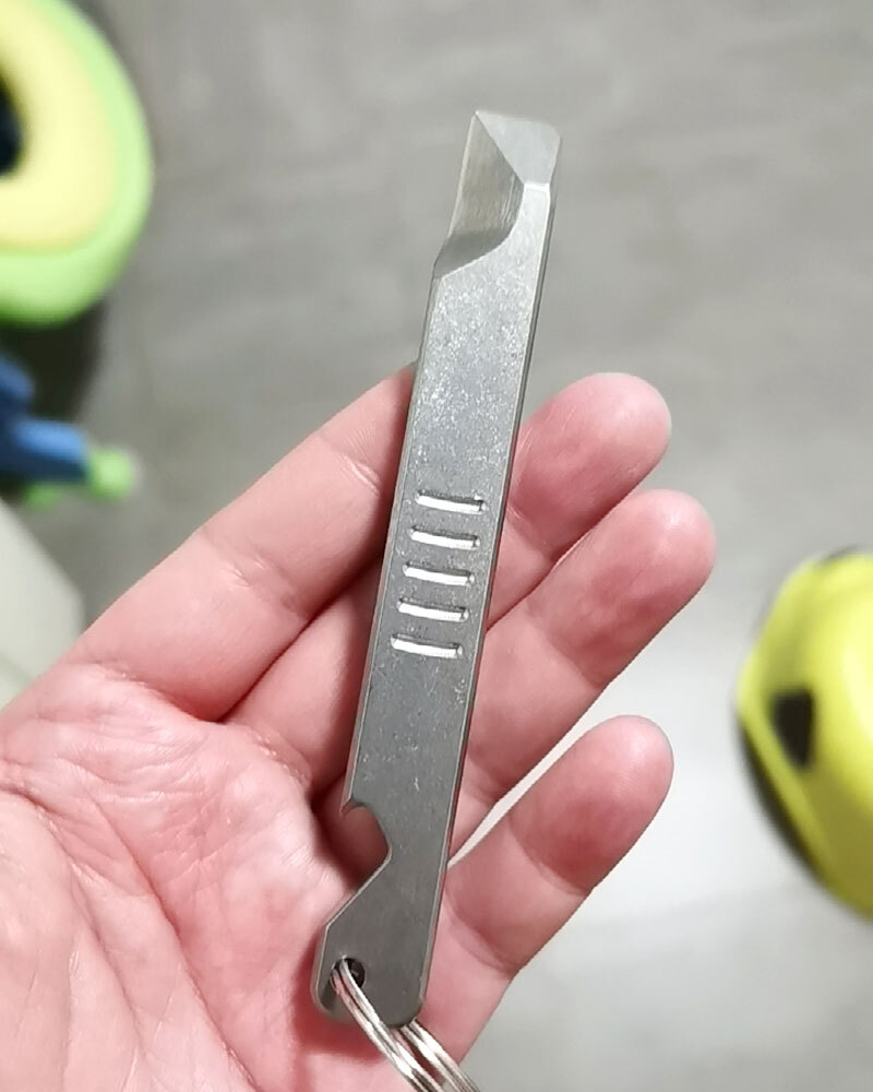 TC4 Titanium Crowbar Pocket Pry Bar Tool Bottle Opener Open Box Shark Cutter EDC