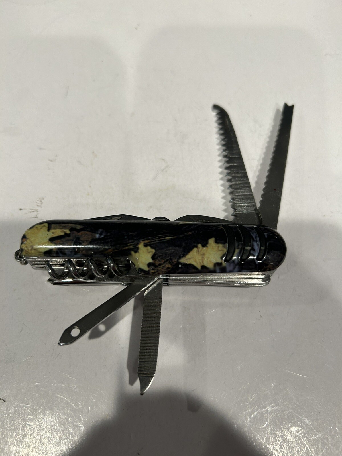 Multi Tool SAK Camo Plastic Handle Scissors Corkscrew