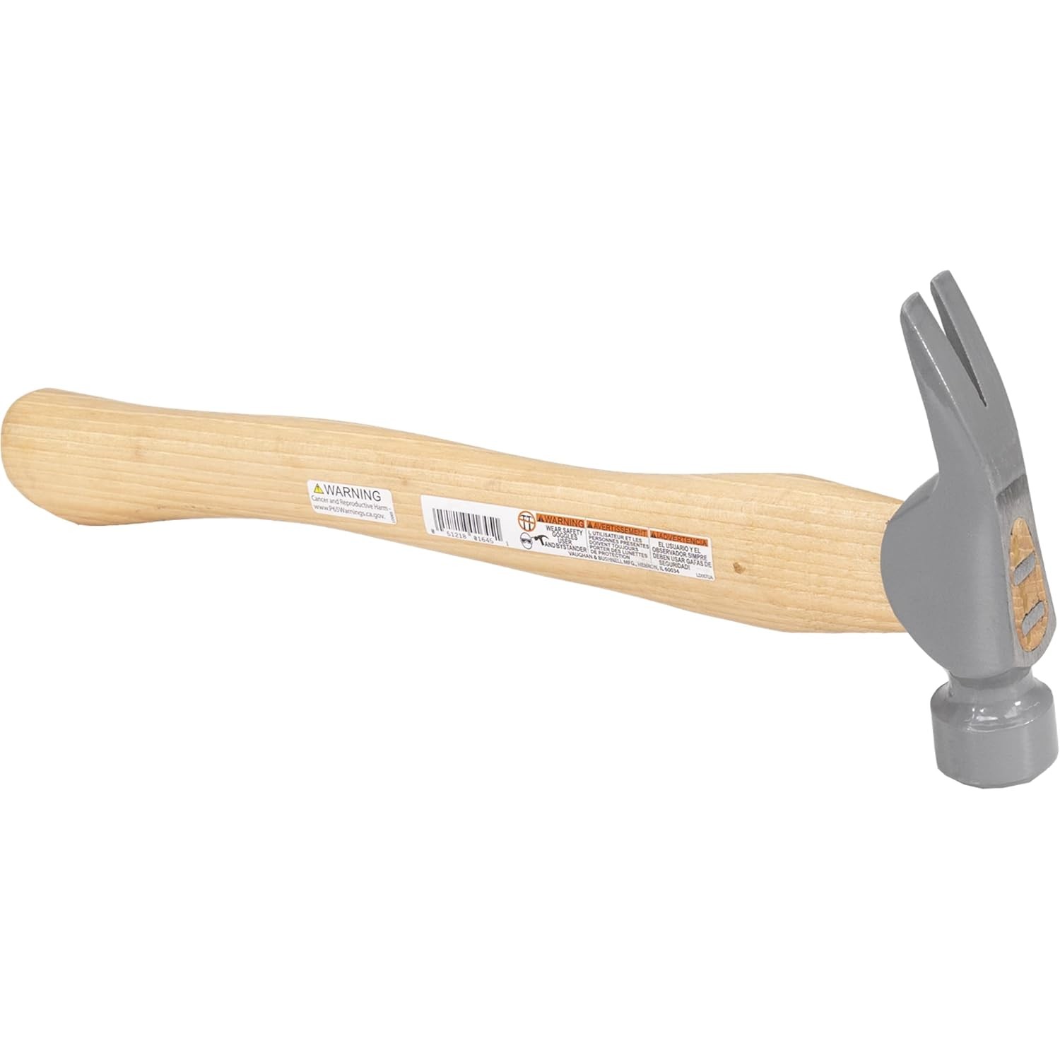 VAUGHAN DF Series 16 oz Framing Hammer, Smooth Face, Hickory Handle, VN01645