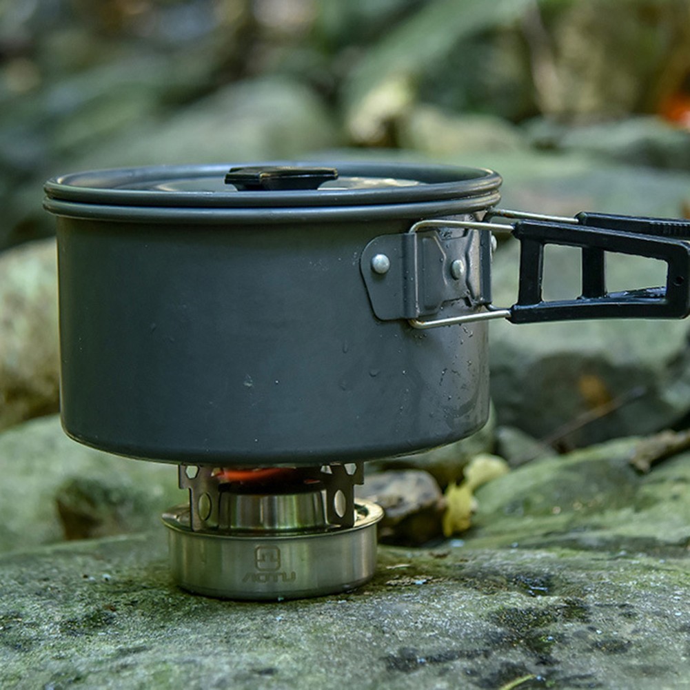 Outdoor Friendly Lightweight Alcohol Stove with Secure Cooking Platform