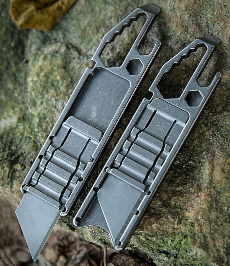 Titanium Utility Knife Opener Crowbar wrench Outdoor Tactical EDC Tool Keychain